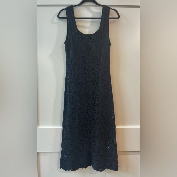 NWOT 525 America Crochet Tank Dress Black Size Medium Women’s - Picture 4 of 11